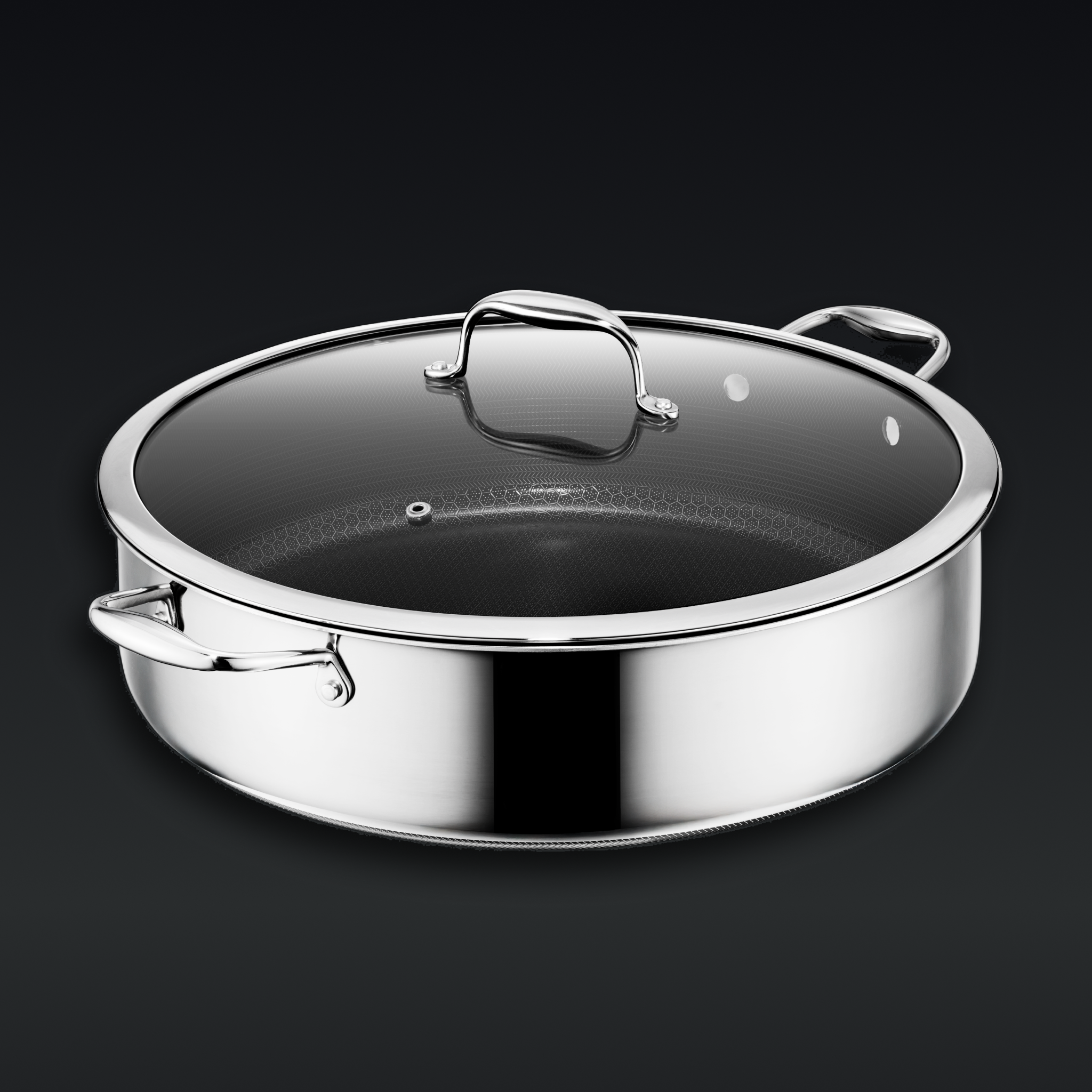 Hybrid Deep Sauté Pan with Lid, 10-QT