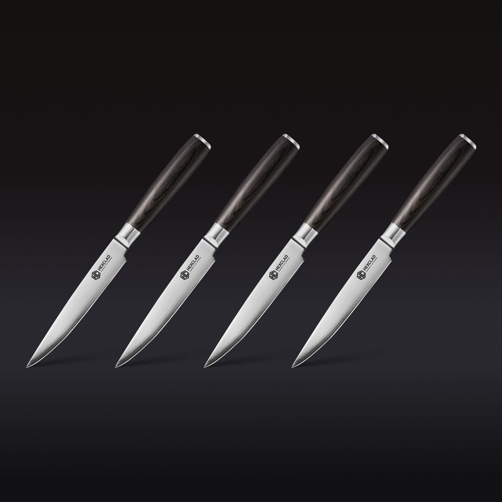 Damascus Steel Steak Knife Set, 4-pc (Espresso)