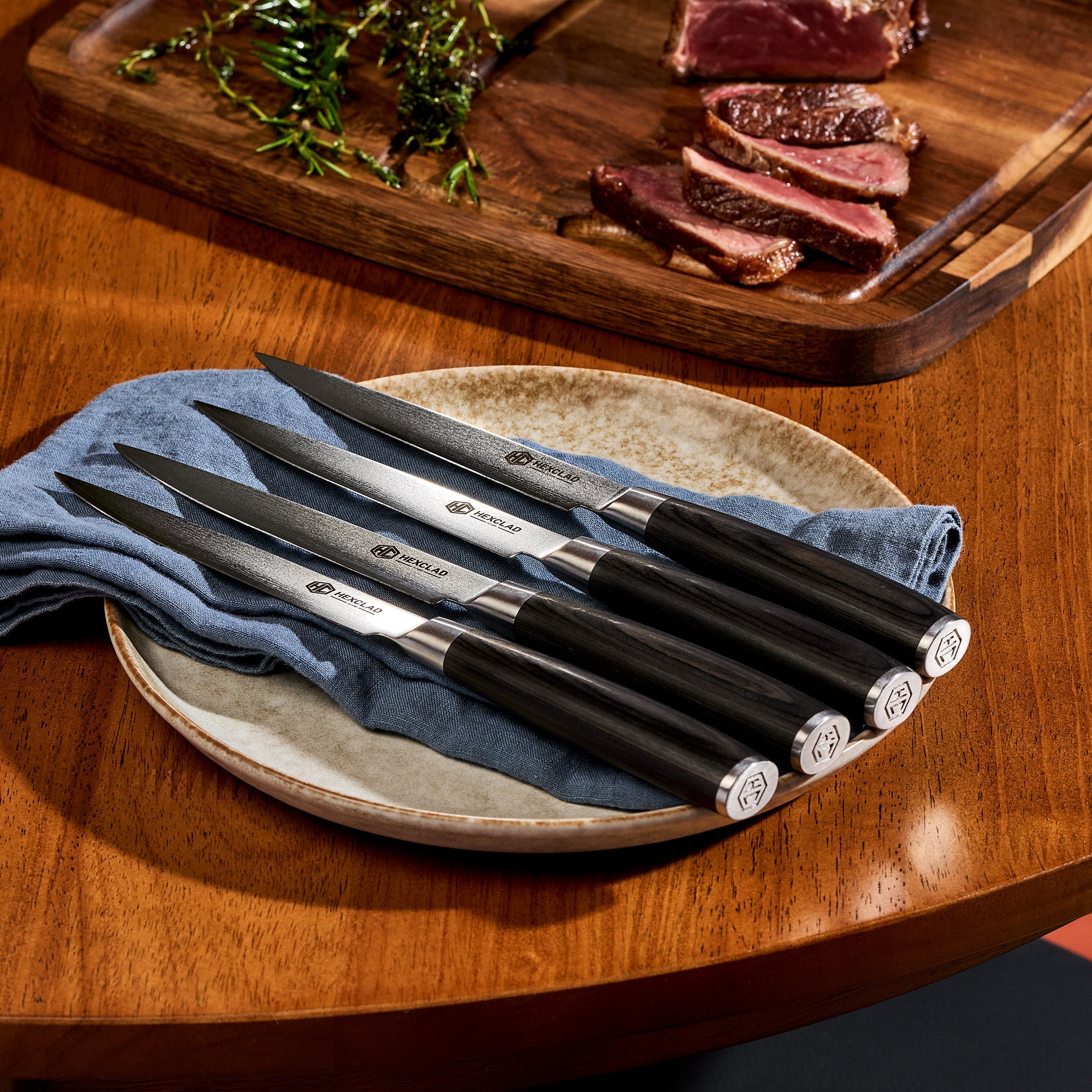 Damascus Steel Steak Knife Set, 4-pc (Espresso)