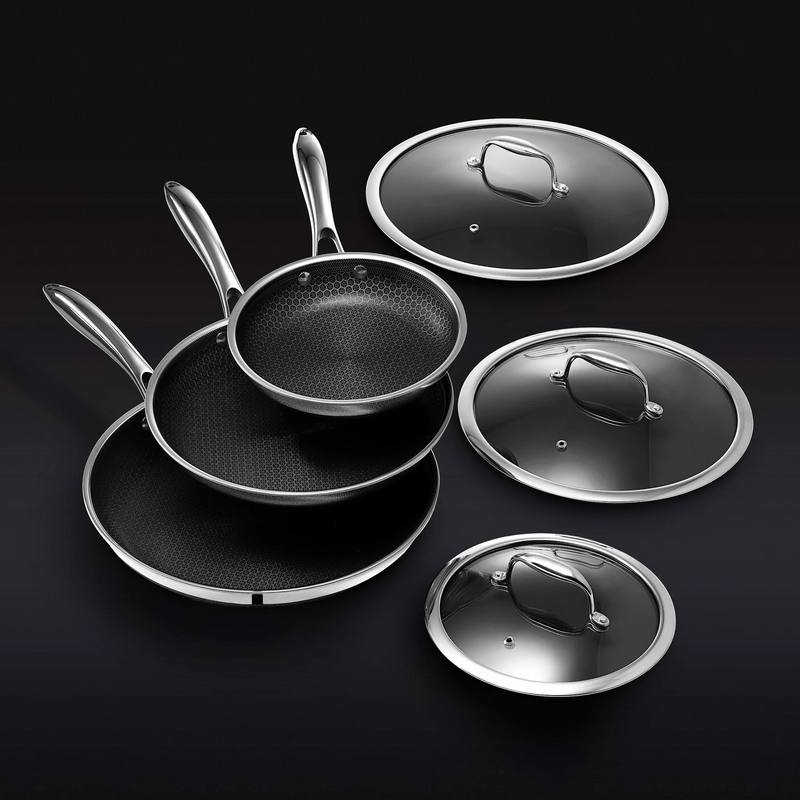 Hybrid Fry Pan Set with Lids, 6pc B1
