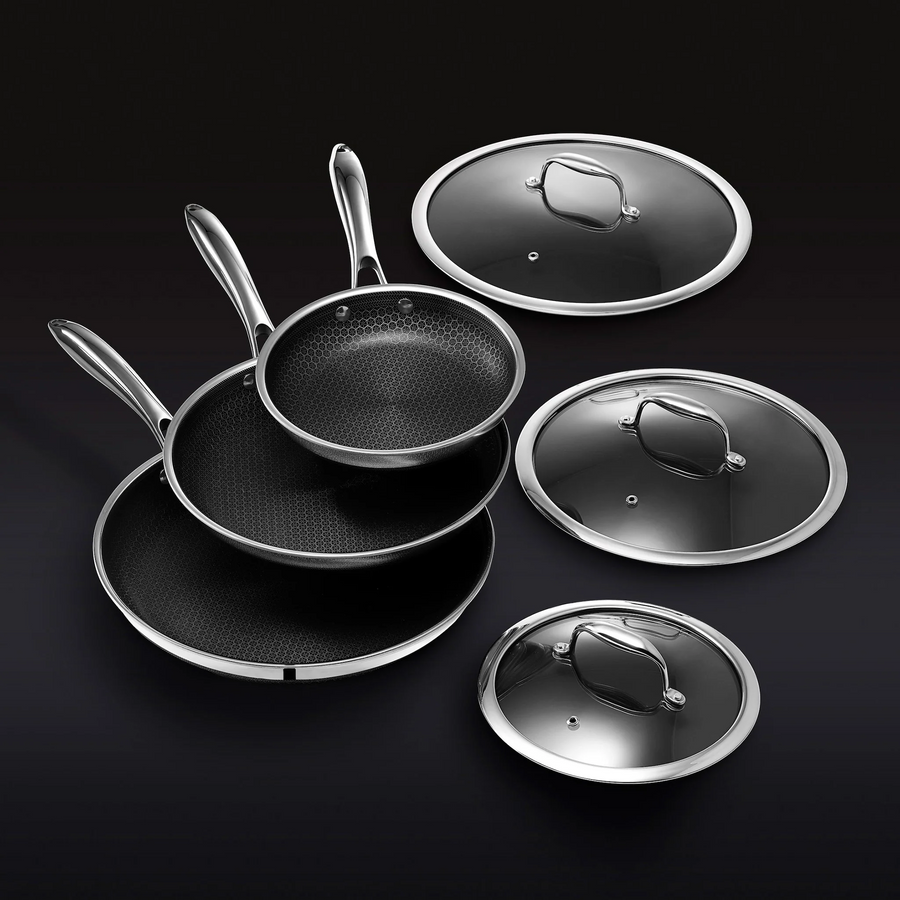Hybrid Fry Pan Set with Lids, 6pc B1
