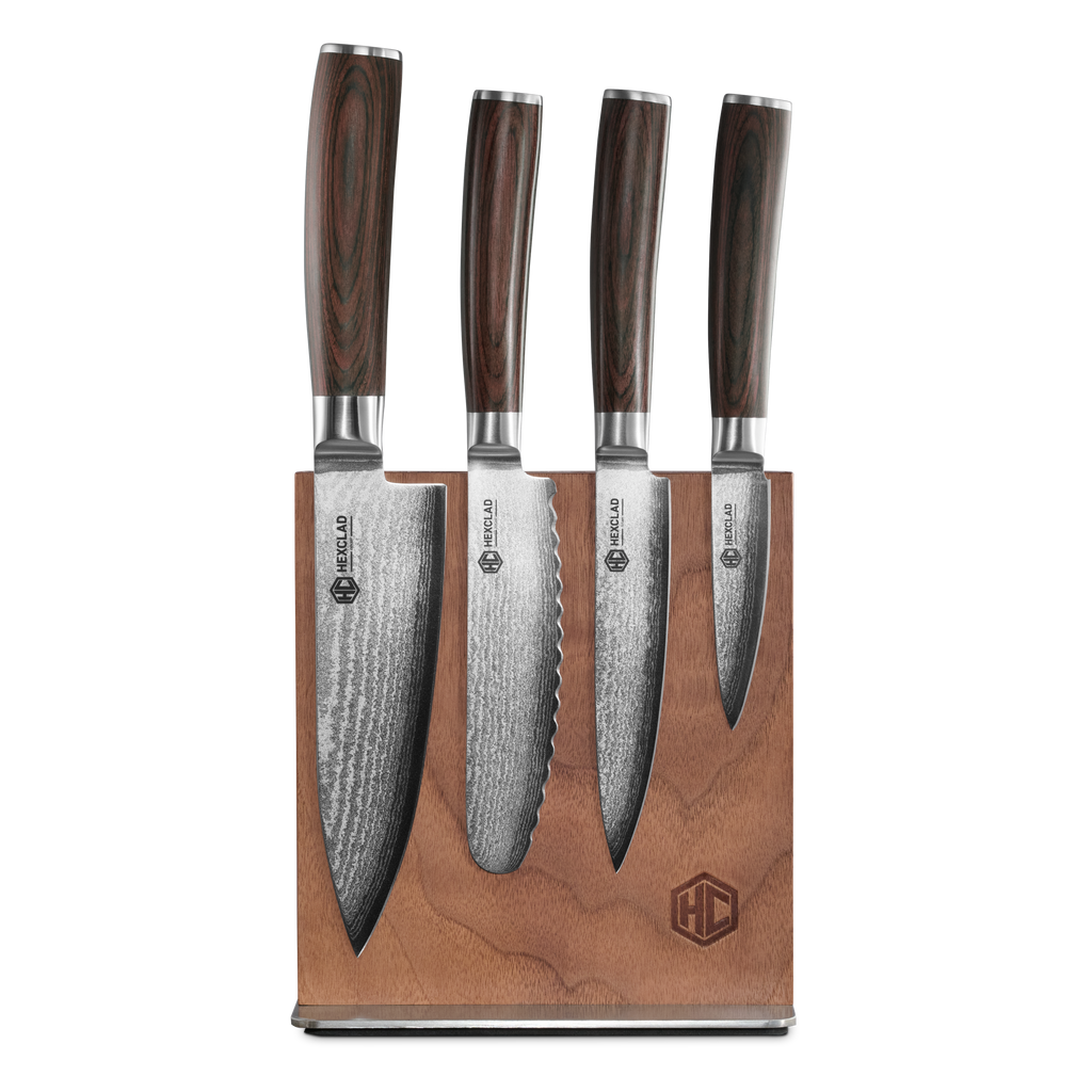 Damascus Steel Studio Knife Set, 5-pc (Espresso)