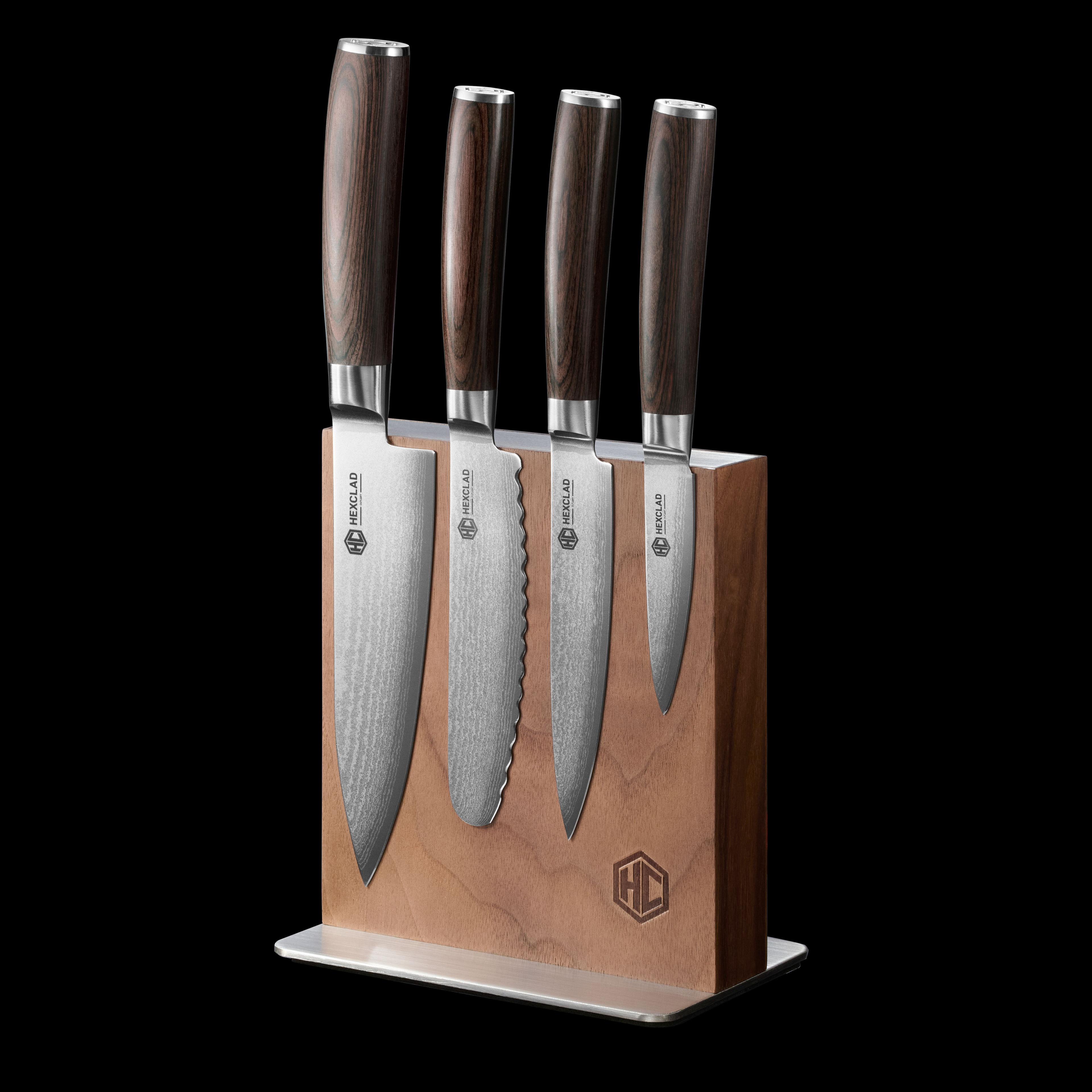 Damascus Steel Studio Knife Set, 5-pc (Espresso)