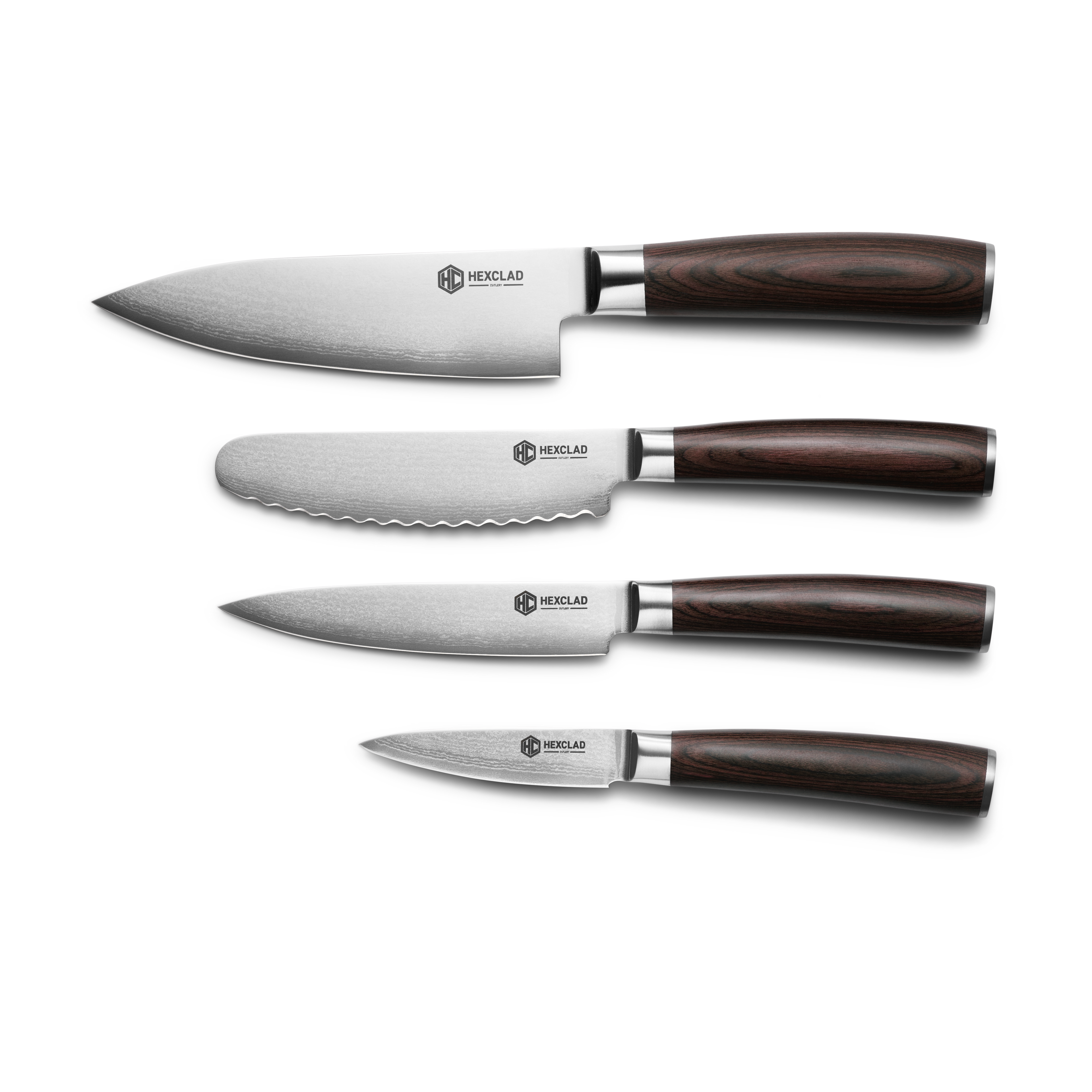 Damascus Steel Studio Knife Set, 5-pc (Espresso)